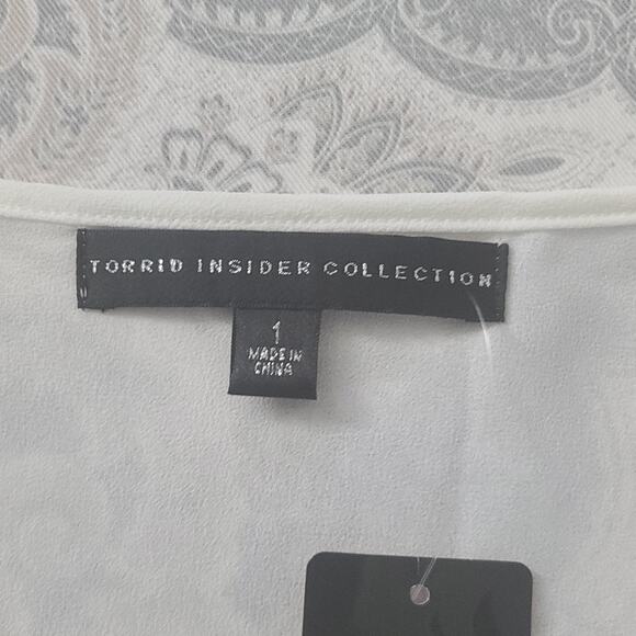 Torrid beaded chevron sheer chiffon women's tank top White Size 1 Party Festival - Picture 5 of 12